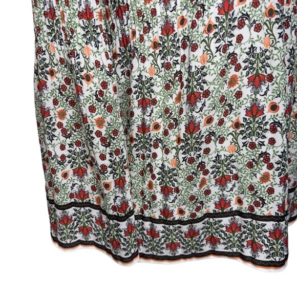 Max Studio White Flowy Floral Peplum Peasant Boho Crewneck Top Size Large - Picture 5 of 11